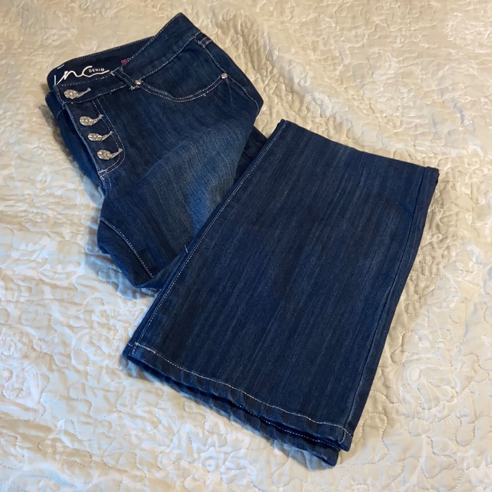 INC denim, size 8 regular boot leg denim jeans
